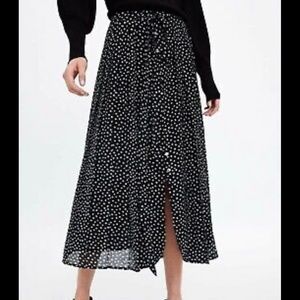 Zara dots midi skirt